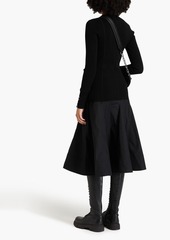 3.1 Phillip Lim - Poplin-paneled ribbed-knit midi dress - Black - M