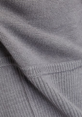 3.1 Phillip Lim - Poplin-paneled ribbed wool-blend top - Gray - XS