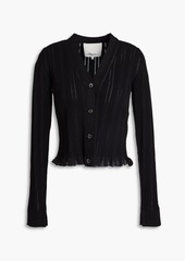 3.1 Phillip Lim - Ribbed cotton-blend cardigan - Black - M