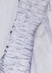 3.1 Phillip Lim - Ruched striped cotton-poplin shirt - Blue - US 2