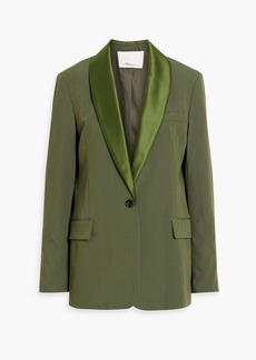 3.1 Phillip Lim - Satin-trimmed wool-blend crepe blazer - Green - US 0