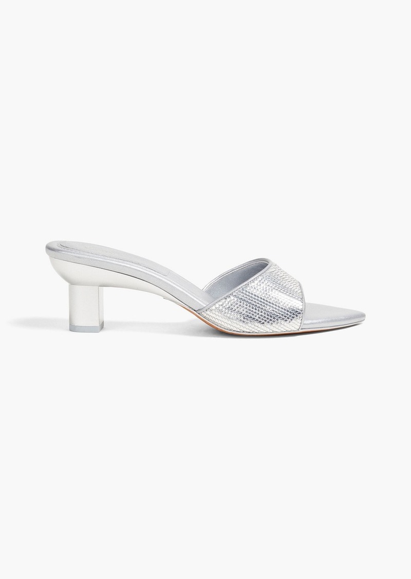 3.1 Phillip Lim - Verona metallic faux snake-effect leather mules - Metallic - EU 36