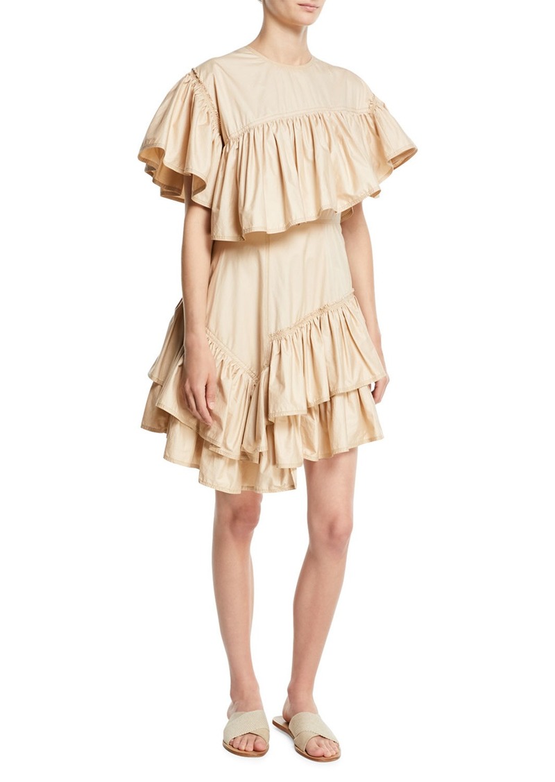 3.1 Phillip Lim Asymmetric Ruffled Cotton Dress