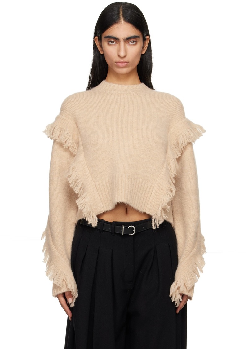 3.1 Phillip Lim Beige Fringe Crewneck Sweater