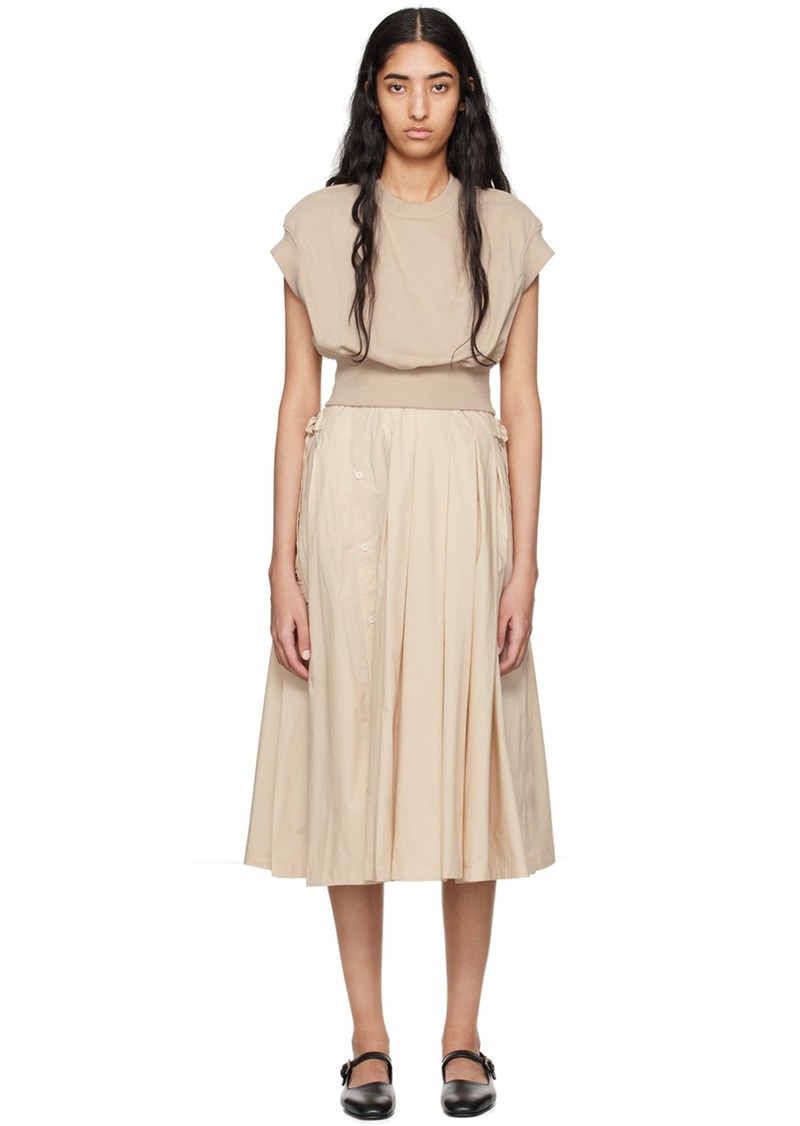 3.1 Phillip Lim Beige Sweatshirt Combo Midi Dress