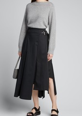 3.1 Phillip Lim Belted High-Low Twill Utility Skirt