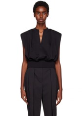 3.1 Phillip Lim Black Gathered Tank Top