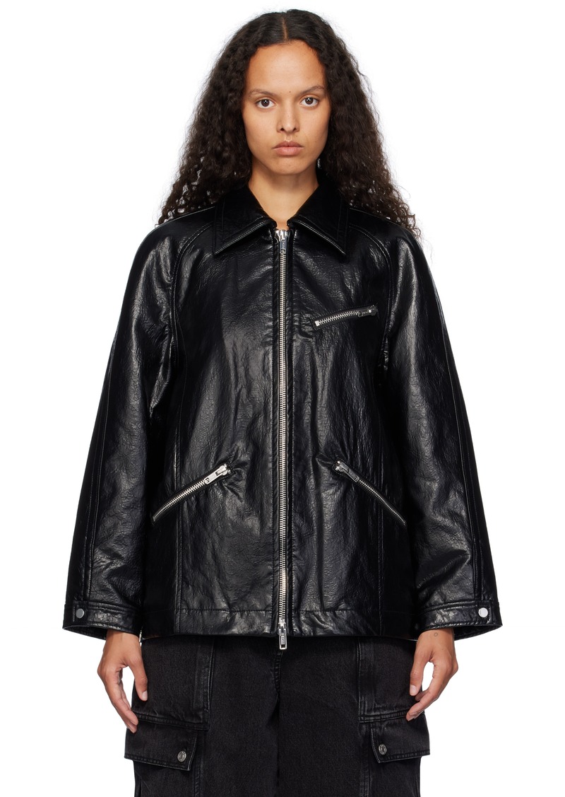 3.1 Phillip Lim Black Ranch Faux-Leather Jacket