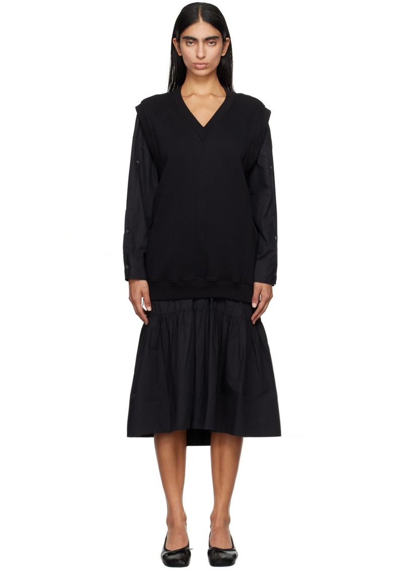 3.1 Phillip Lim Black Vest Combo Midi Dress