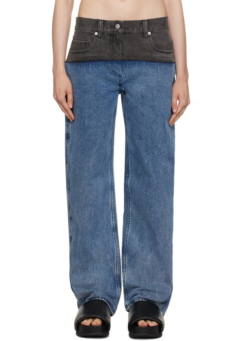 3.1 Phillip Lim Blue & Gray Slouchy Jeans