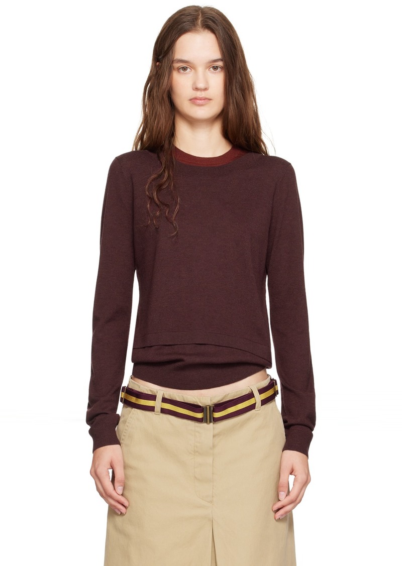 3.1 Phillip Lim Burgundy Double Layer Back Keyhole Sweater