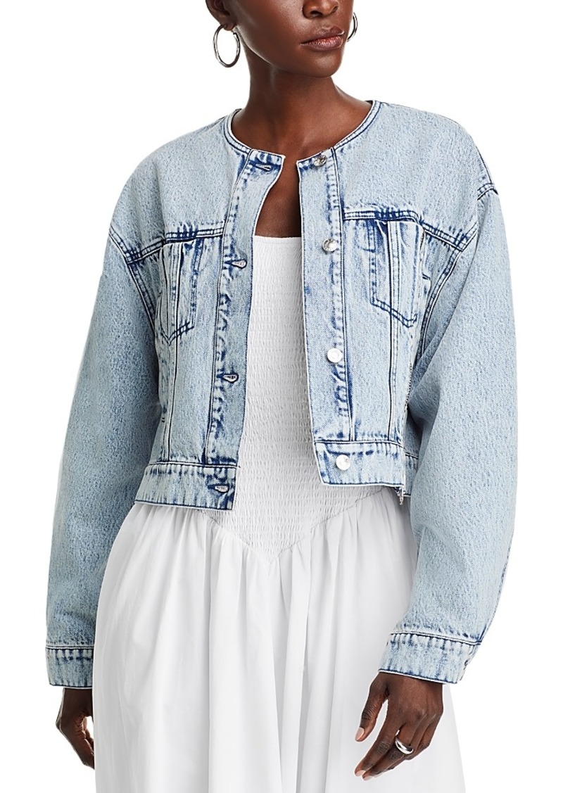 3.1 Phillip Lim Collarless Cropped Denim Jacket