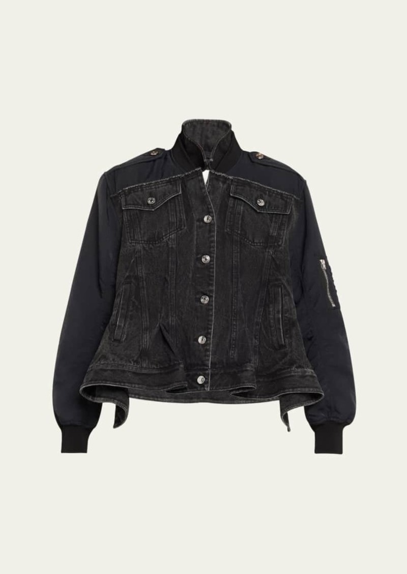 3.1 Phillip Lim Combo Denim Flight Jacket