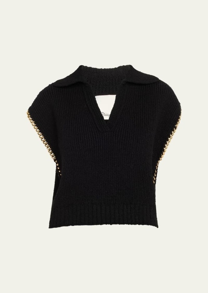 3.1 Phillip Lim Cropped Chain Polo Top