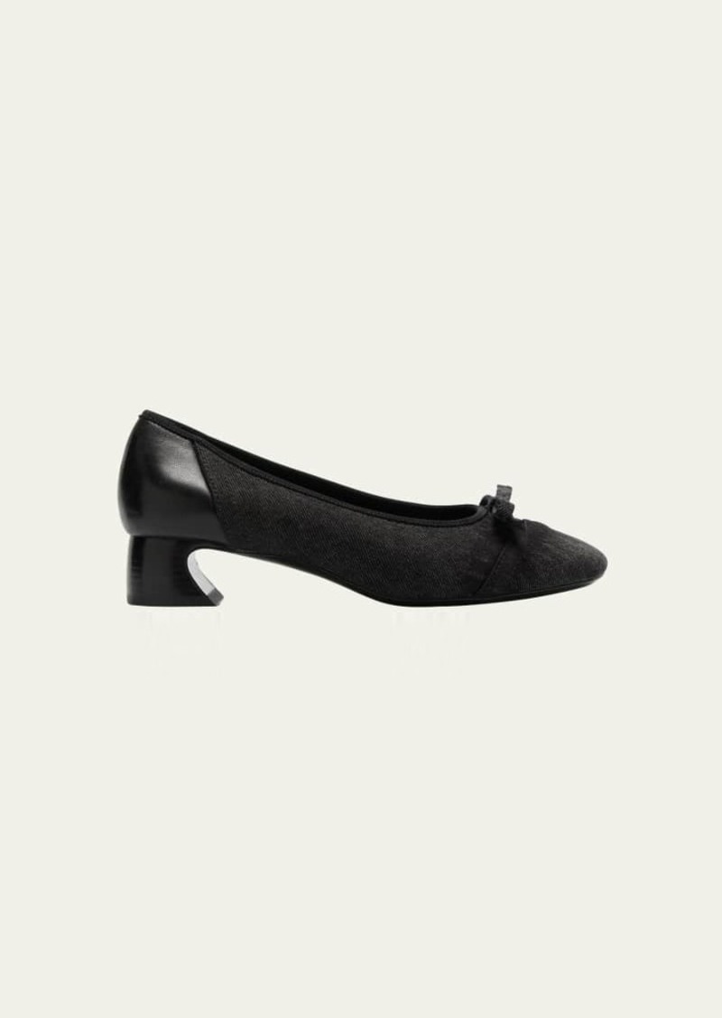 3.1 Phillip Lim Denim Bow Ballerina Pumps