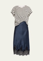 3.1 Phillip Lim Draped Combo T-Shirt Slip Dress