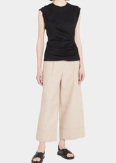 3.1 Phillip Lim Draped Rolled-Sleeve Jersey Tank Top