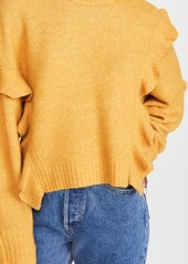 3.1 Phillip Lim Long Sleeve Lofty Cropped Ruffle Pullover