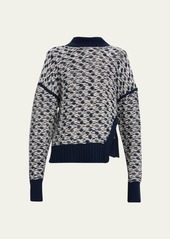 3.1 Phillip Lim Long-Sleeve Wool-Jacquard Turtleneck Pullover Sweater