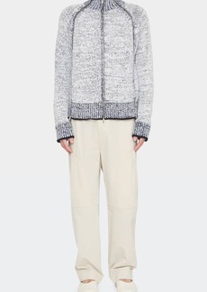3.1 Phillip Lim Men's Marled Full-Zip Cardigan Sweater