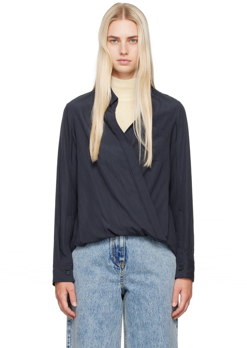 3.1 Phillip Lim Navy Crossover Shirt