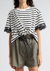 3.1 Phillip Lim Stripe Drape Front T-Shirt