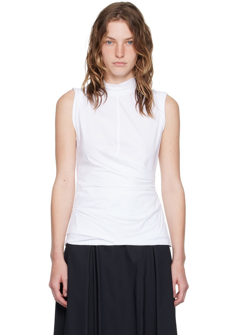 3.1 Phillip Lim White Draped Tank Top