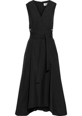 3.1 Phillip Lim Woman Belted Snap-detailed Cotton-poplin Midi Dress Black