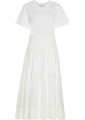 3.1 Phillip Lim Woman Chantilly Lace-trimmed Crepe And Jersey Midi Dress Ivory