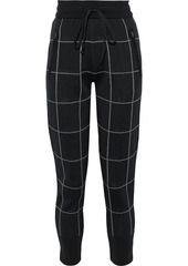 3.1 Phillip Lim Woman Checked Stretch-knit Track Pants Black