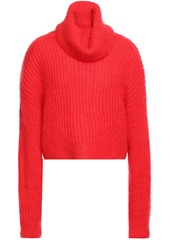 3.1 Phillip Lim Woman Cropped Ribbed Wool-blend Turtleneck Sweater Tomato Red