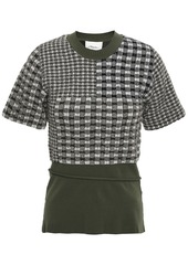 3.1 Phillip Lim Woman Patchwork-effect Gingham Knitted Top Army Green