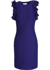 3.1 Phillip Lim Woman Ruffle-trimmed Zip-detailed Cotton-blend Mini Dress Royal Blue