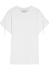 3.1 Phillip Lim Woman Eyelet-embellished Cotton-jersey T-shirt White