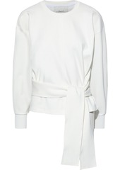 3.1 Phillip Lim Woman Tie-front Ponte Sweatshirt Off-white