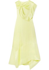 3.1 Phillip Lim Woman Twist-front Draped Satin Midi Dress Yellow