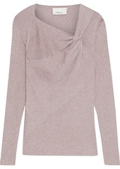 3.1 Phillip Lim Woman Twist-front Metallic Ribbed-knit Top Antique Rose