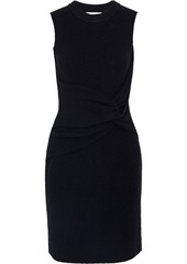 3.1 Phillip Lim Woman Twist-front Ribbed Wool And Yak-blend Mini Dress Black