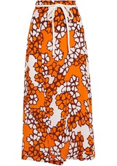 3.1 Phillip Lim Woman Wrap-effect Printed Crepe Maxi Skirt Orange