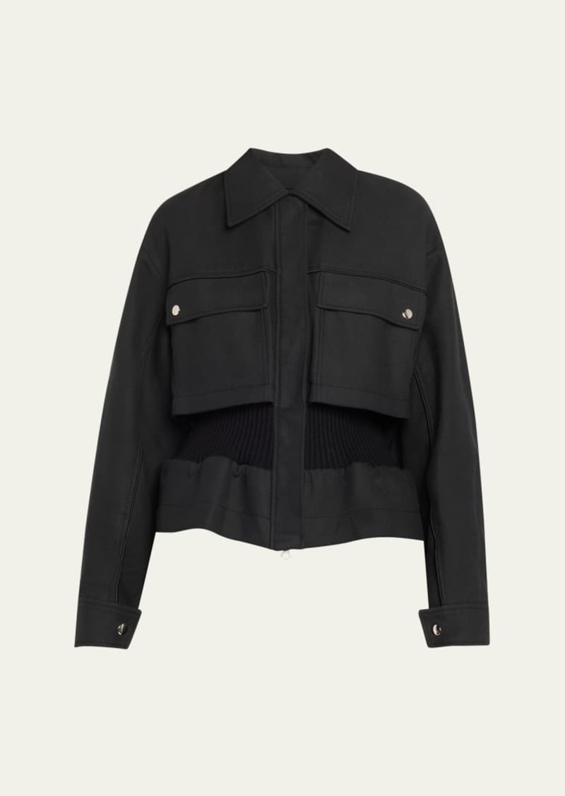 3.1 Phillip Lim Zip-Front Ribbed Utility Jacket