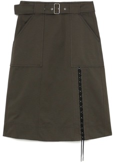 3.1 Phillip Lim A-line belted-waist midi skirt