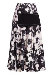 3.1 Phillip Lim Abstract Daisy Layered Midi Skirt