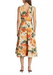 3.1 Phillip Lim Blurred Marigold Belted Midi-Dress