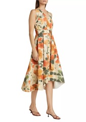 3.1 Phillip Lim Blurred Marigold Belted Midi-Dress