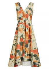 3.1 Phillip Lim Blurred Marigold Belted Midi-Dress