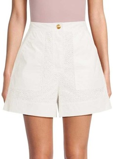 3.1 Phillip Lim Broderie Anglais Eyelet Embroidery Utility Shorts