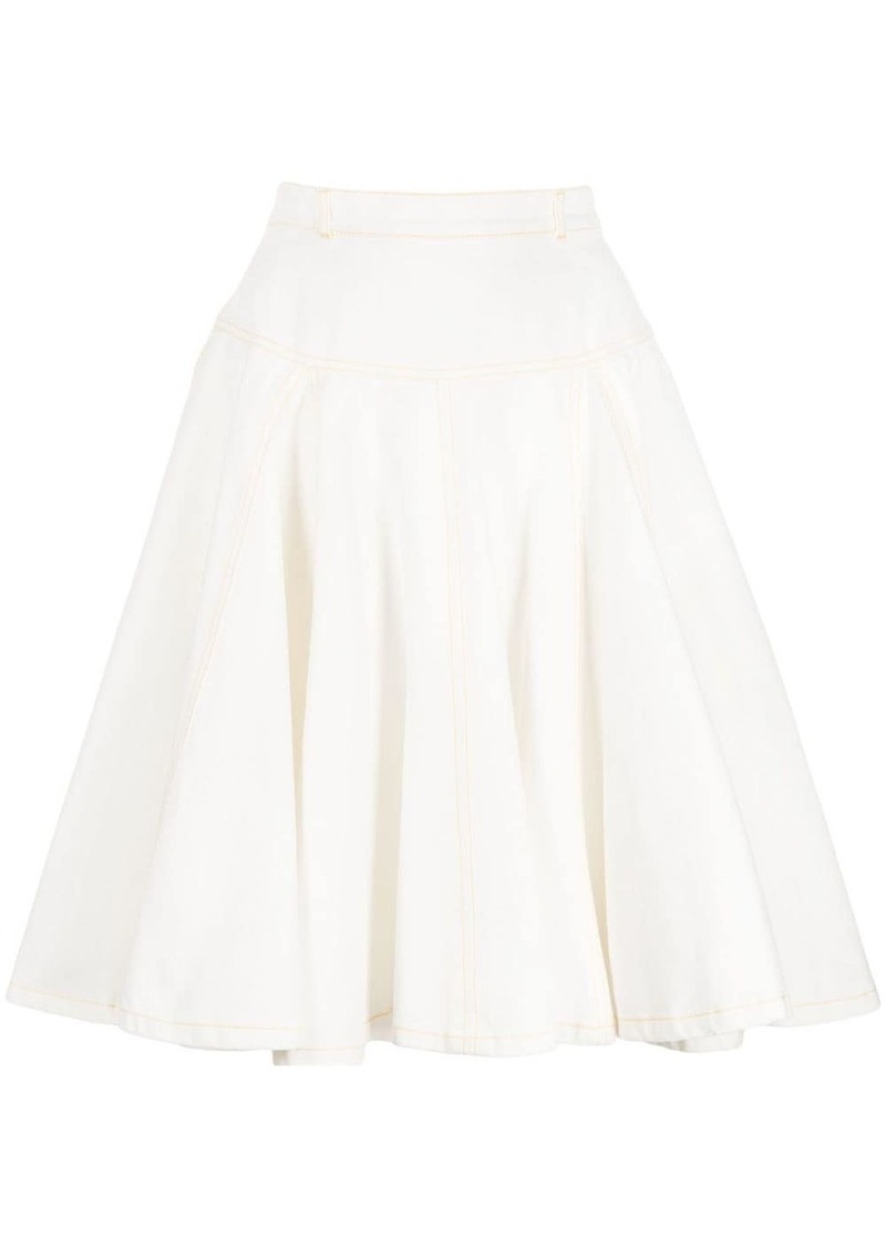 3.1 Phillip Lim contrast-stitching flared skirt