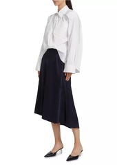 3.1 Phillip Lim Cotton-Blend Asymmetric Combo Midi-Shirtdress