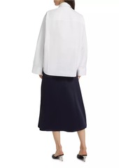 3.1 Phillip Lim Cotton-Blend Asymmetric Combo Midi-Shirtdress