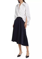 3.1 Phillip Lim Cotton-Blend Asymmetric Combo Midi-Shirtdress